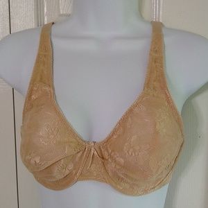 Wacoal Jacquard lace Underwire Pearl bow Size 32 D 85594